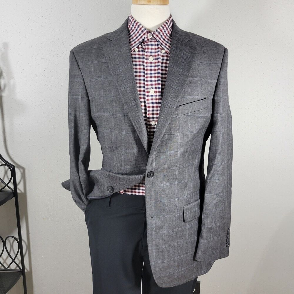 JOS A BANK Traveler's Collection Men's Sport‎ Coat Blazer Two Button Gray 41L